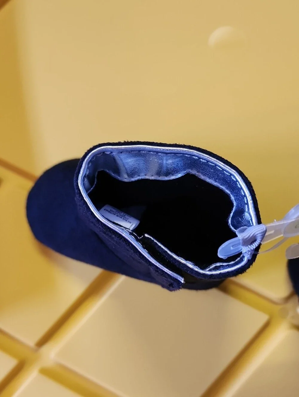 Black Baby Booties with Heart Accent - Baby Toddler Boot Shoes Size 4  9-12 Mths